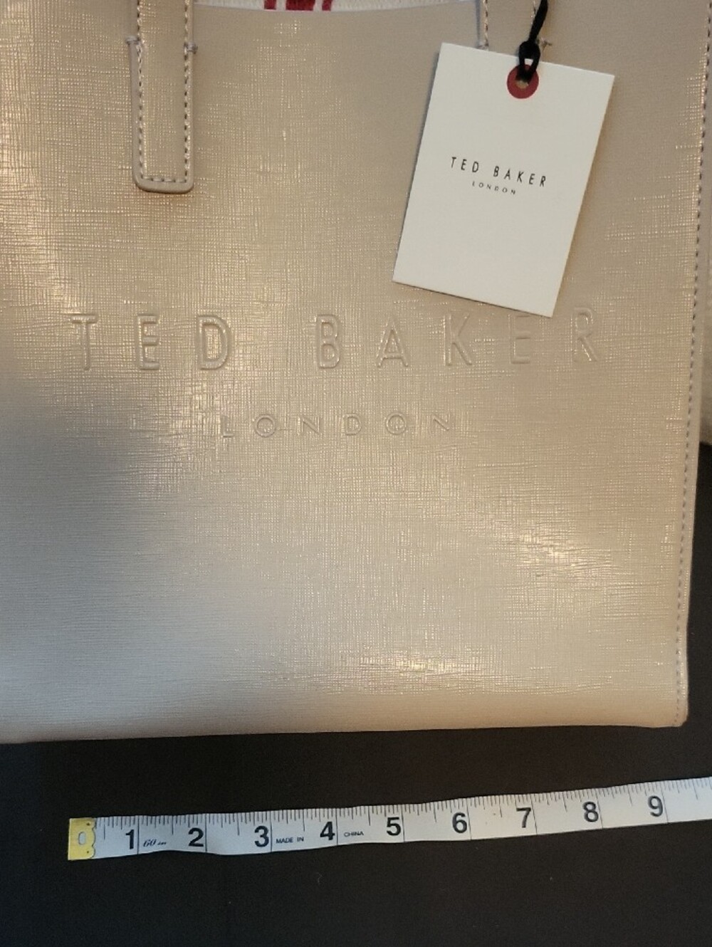 Ted Baker Neutral Beige Tote with Embossed Logo - Picture 3 of 5